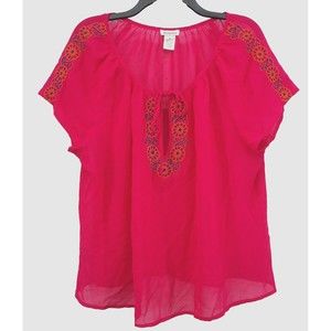 Dizzy Izzy Shirt Women's Size 3XL Pink Short Sleeve Blouse Top